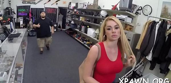  Intensive bimbo non-professional is in the store, getting rammed